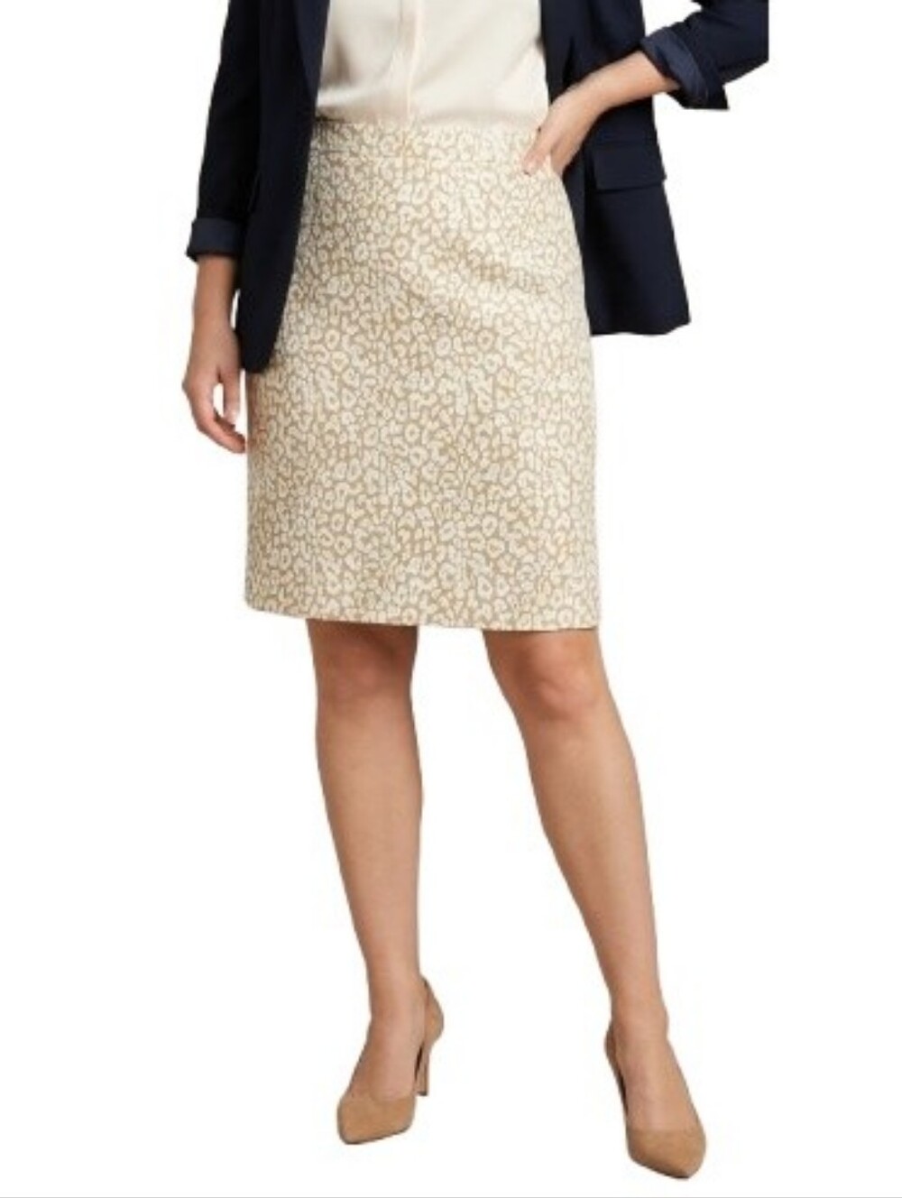 J. Crew Animal Print Pencil Skirt NWT AL197 Basketweave 100% Cotton Classic